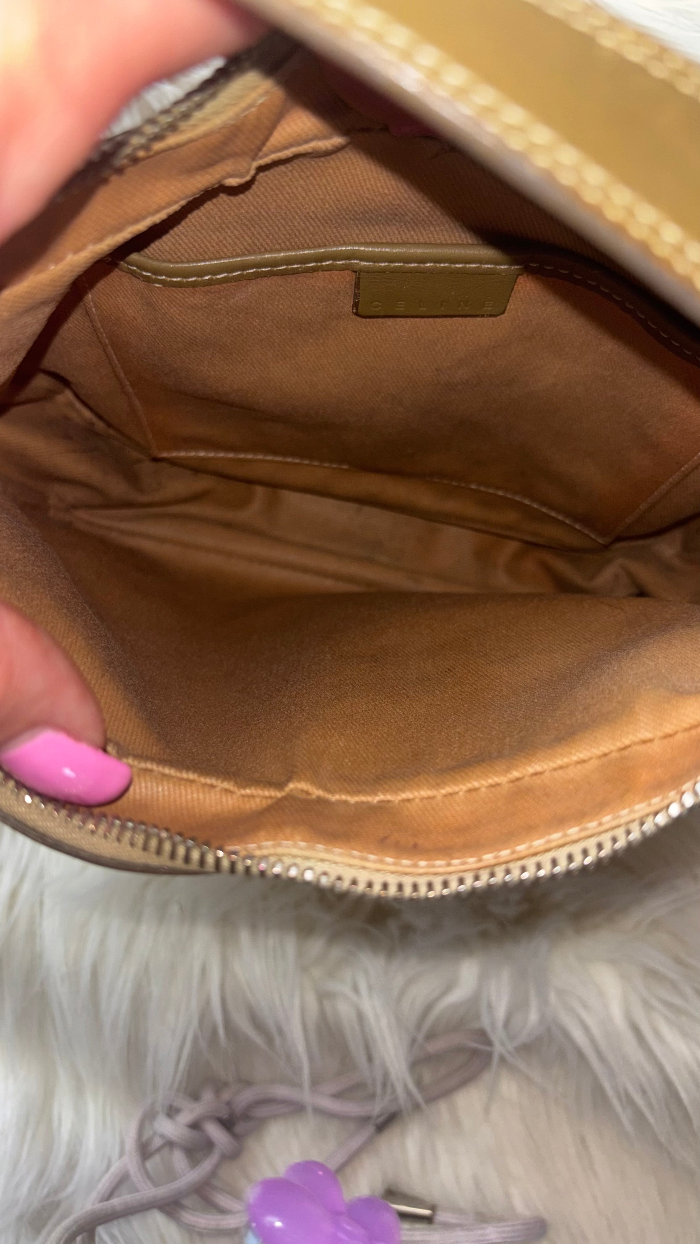 Sac porté épaule Céline Macadam Vintage en toile et cuir
