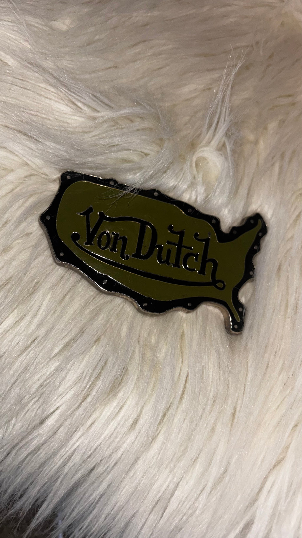 Boucle de ceinture Von Dutch Vintage Y2K – Poisson émaillé – Rare