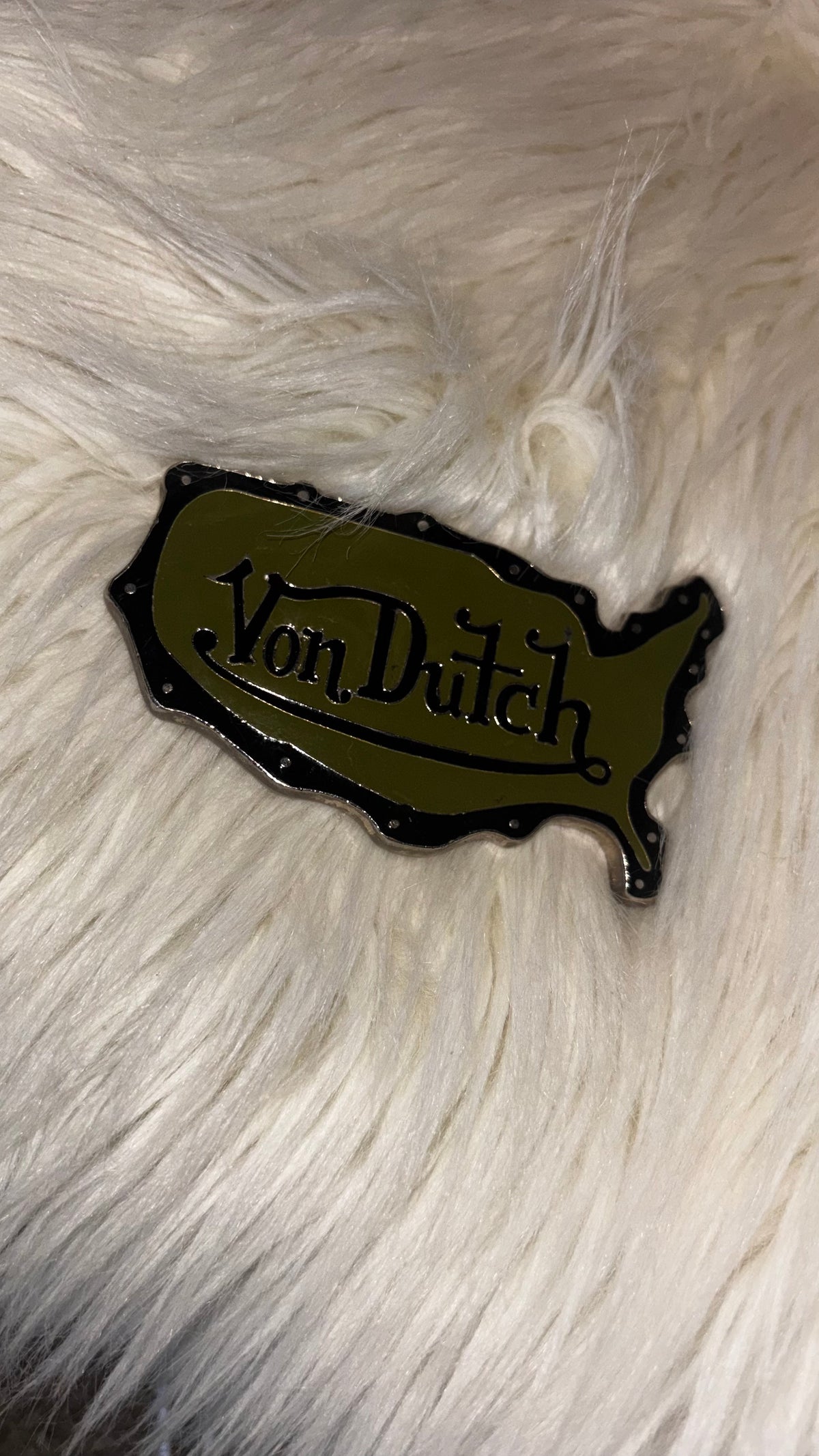 Boucle de ceinture Von Dutch Vintage Y2K – Poisson émaillé – Rare