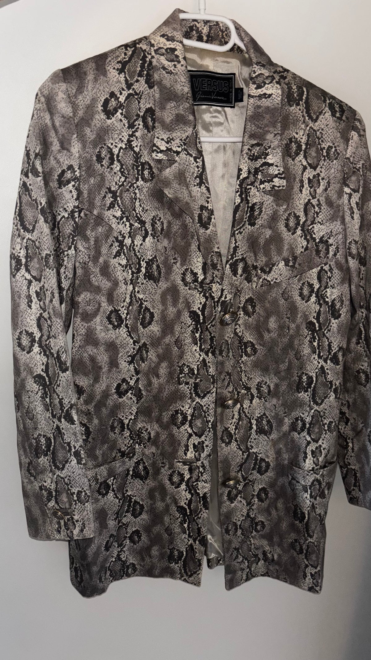 VERSUS Gianni Versace – Rare ensemble 3 pièces vintage imprimé python – Années 90