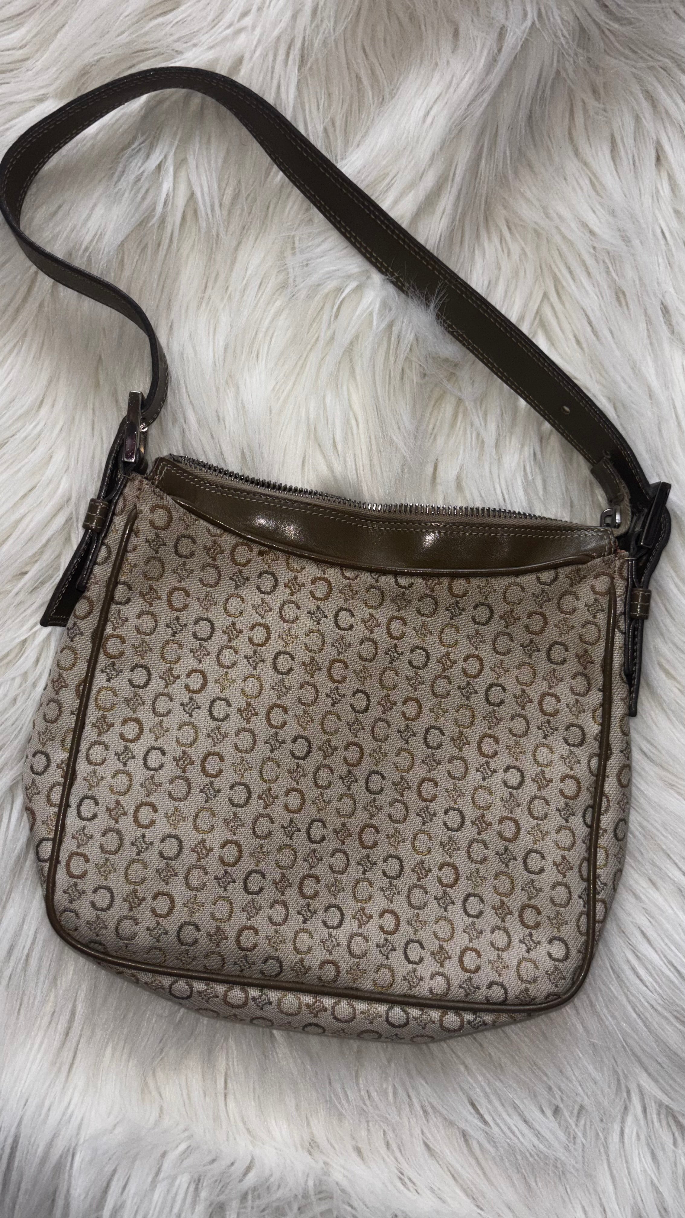 Sac porté épaule Céline Macadam Vintage en toile et cuir