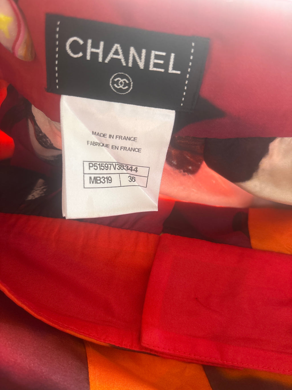 CHANEL – Ensemble haut & jupe en soie imprimée – Printemps-Été 2015 – Runway