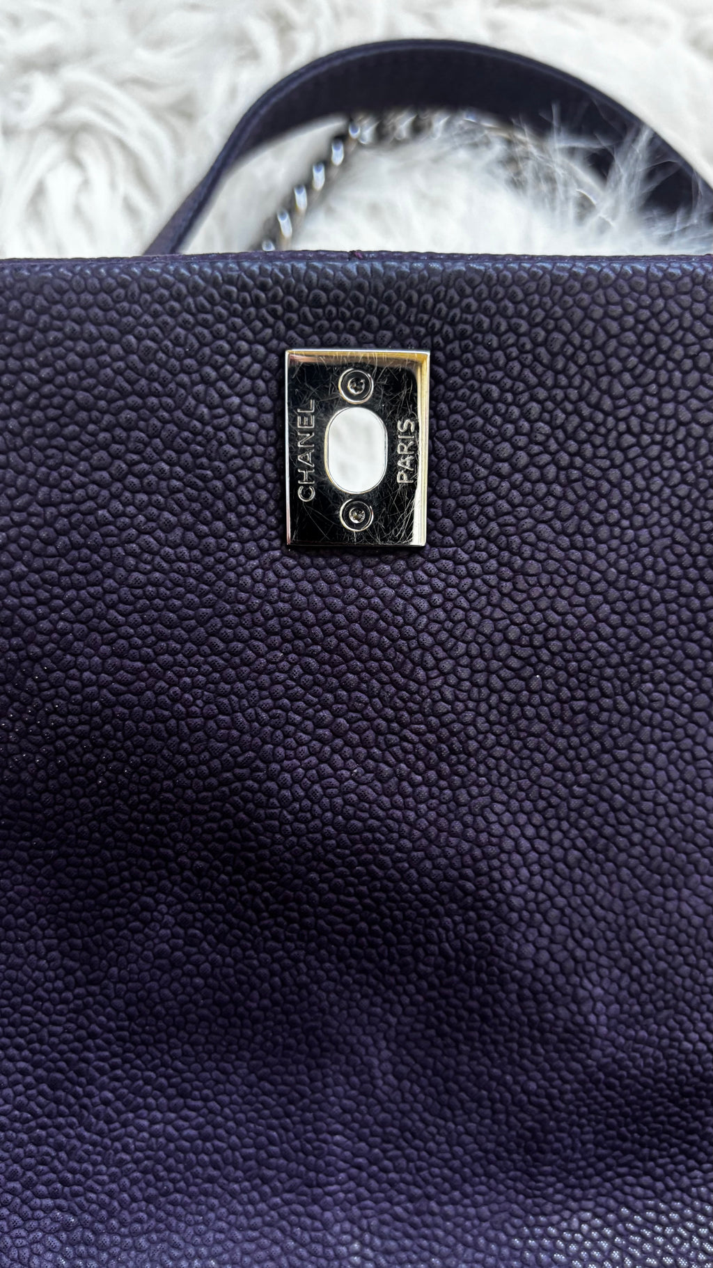 CHANEL Timeless Flap Bag – Aubergine Caviar Leather (2012)