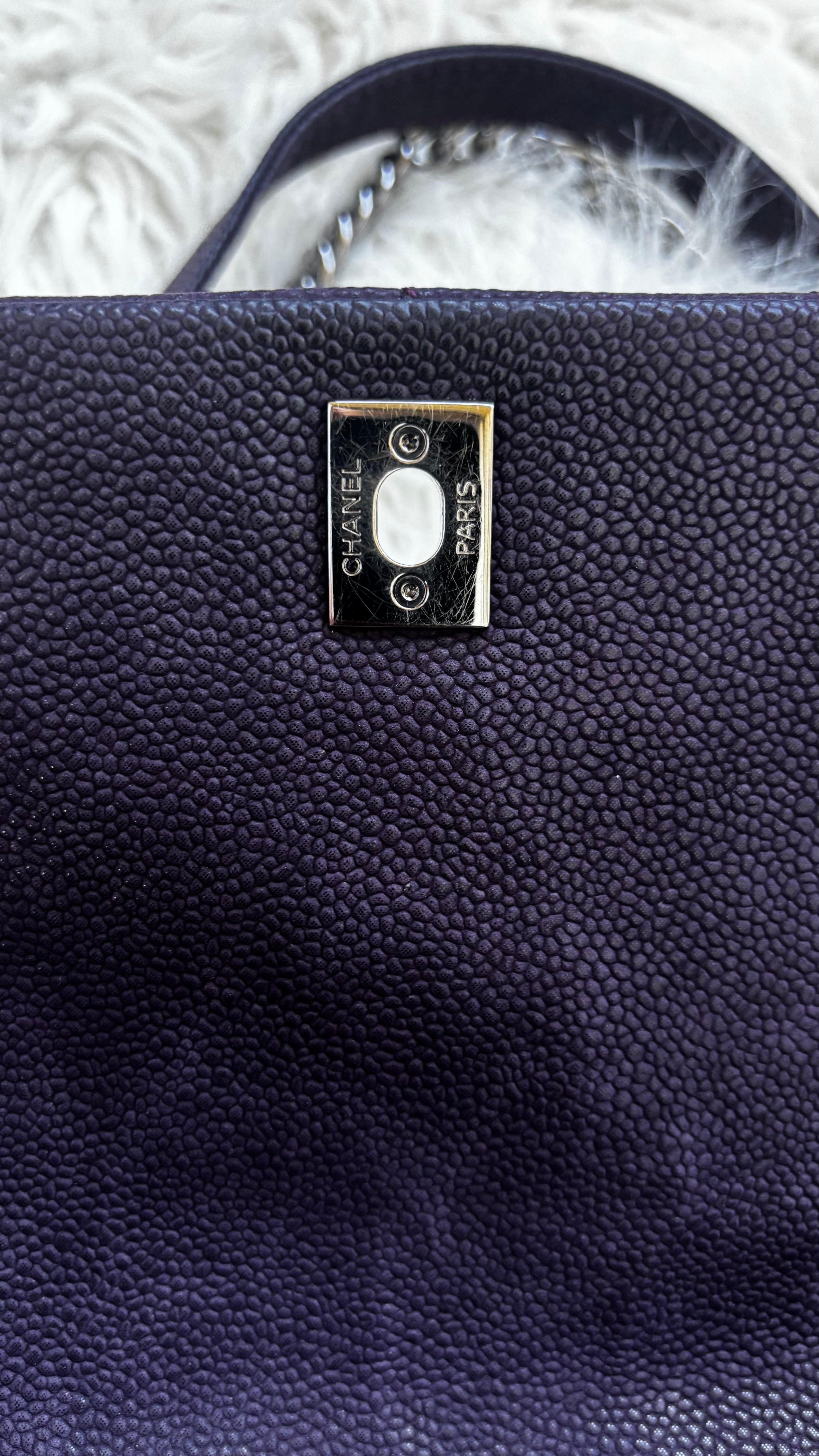 CHANEL Timeless Flap Bag – Aubergine Caviar Leather (2012)