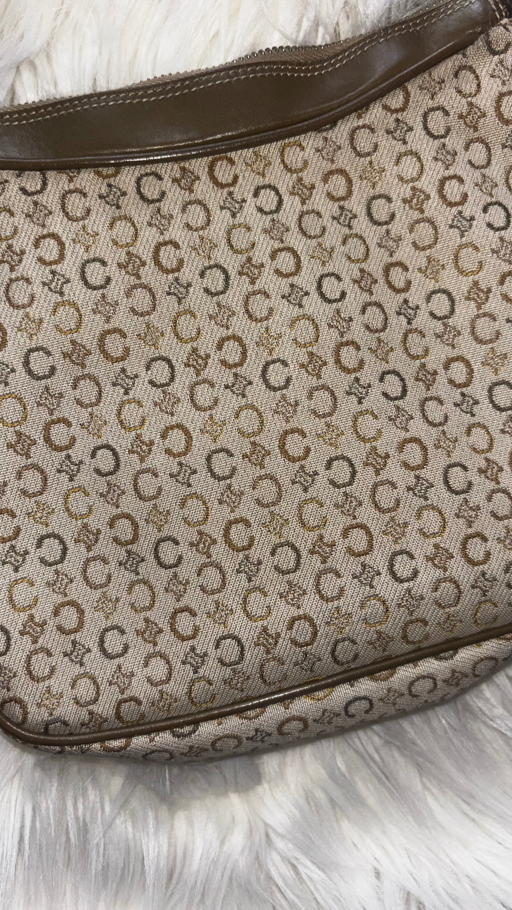 Sac porté épaule Céline Macadam Vintage en toile et cuir