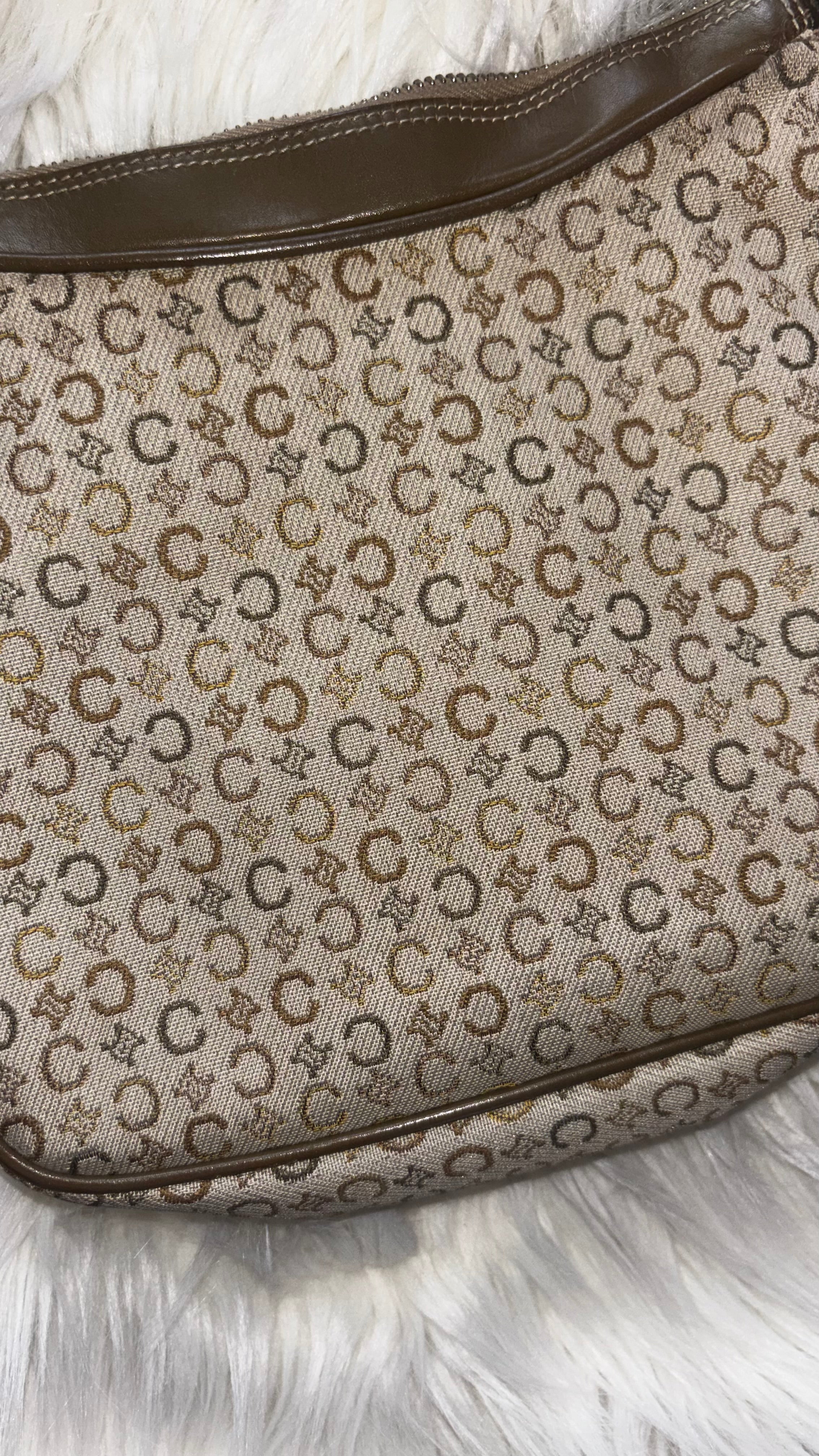 Sac porté épaule Céline Macadam Vintage en toile et cuir