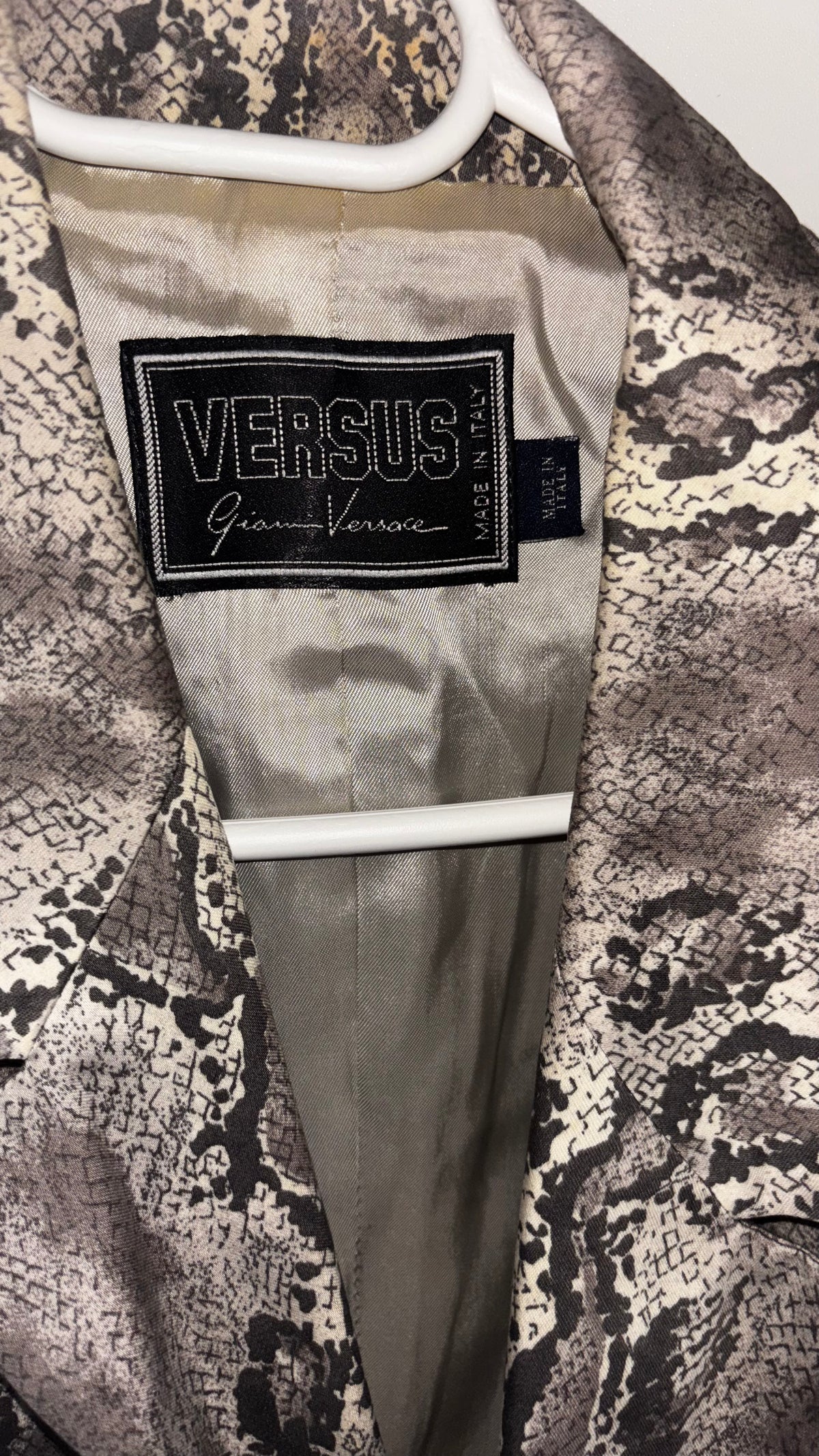 VERSUS Gianni Versace – Rare ensemble 3 pièces vintage imprimé python – Années 90