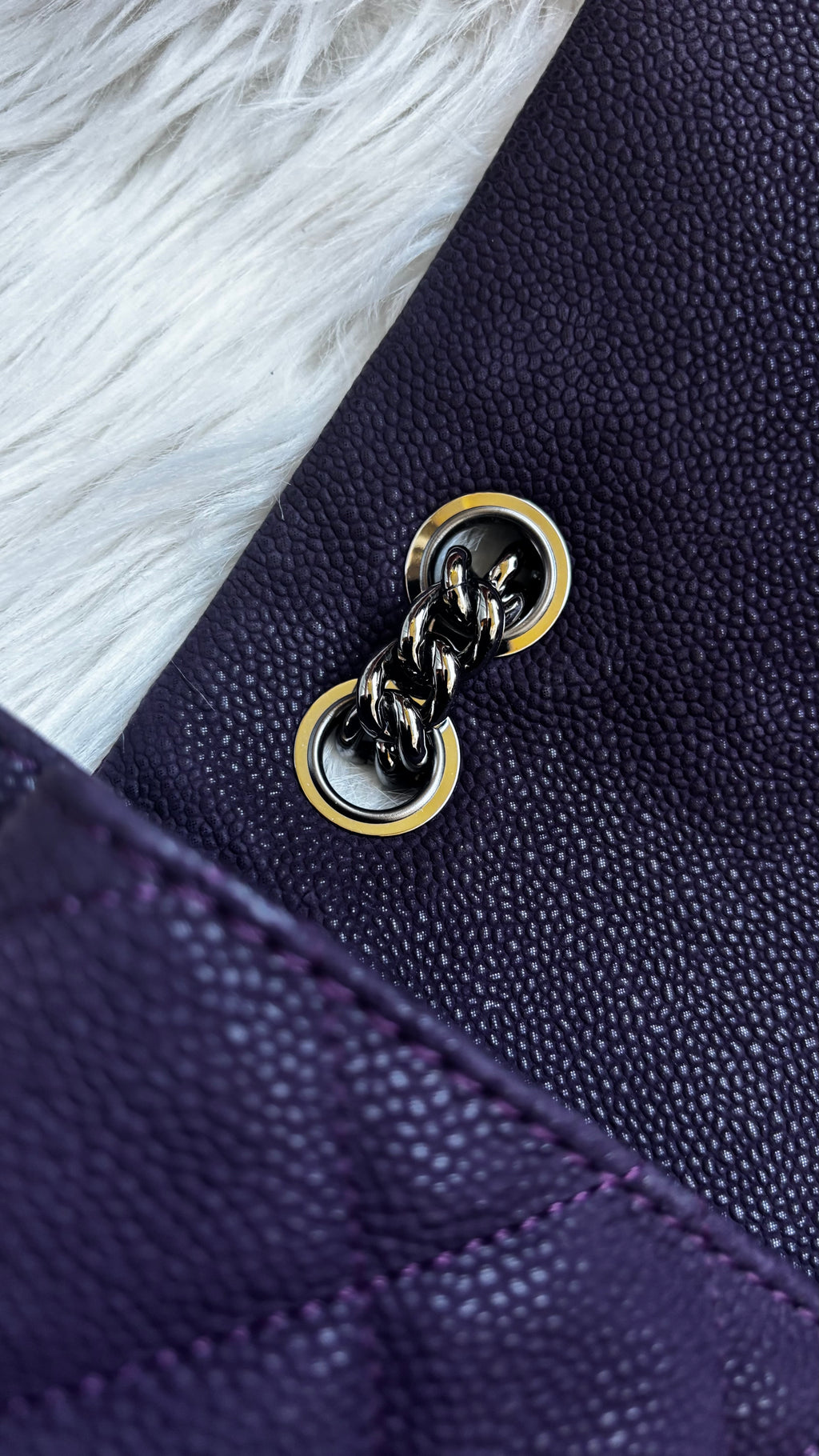 CHANEL Timeless Flap Bag – Aubergine Caviar Leather (2012)