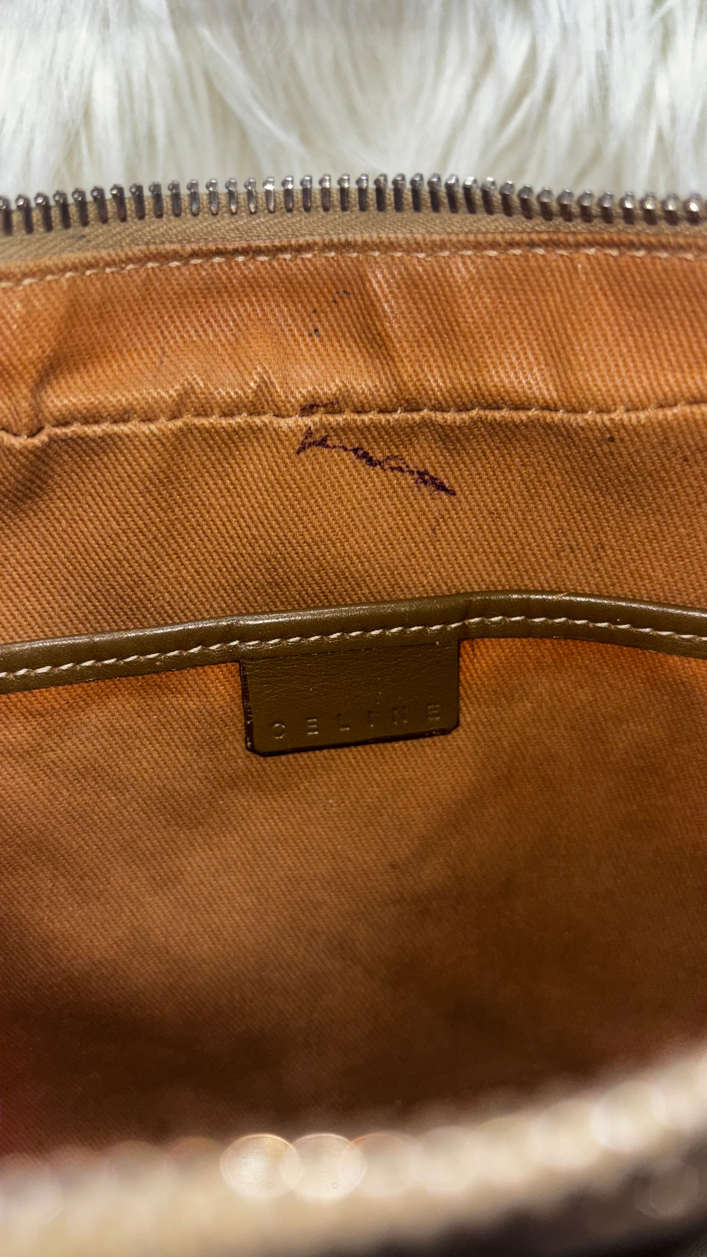 Sac porté épaule Céline Macadam Vintage en toile et cuir