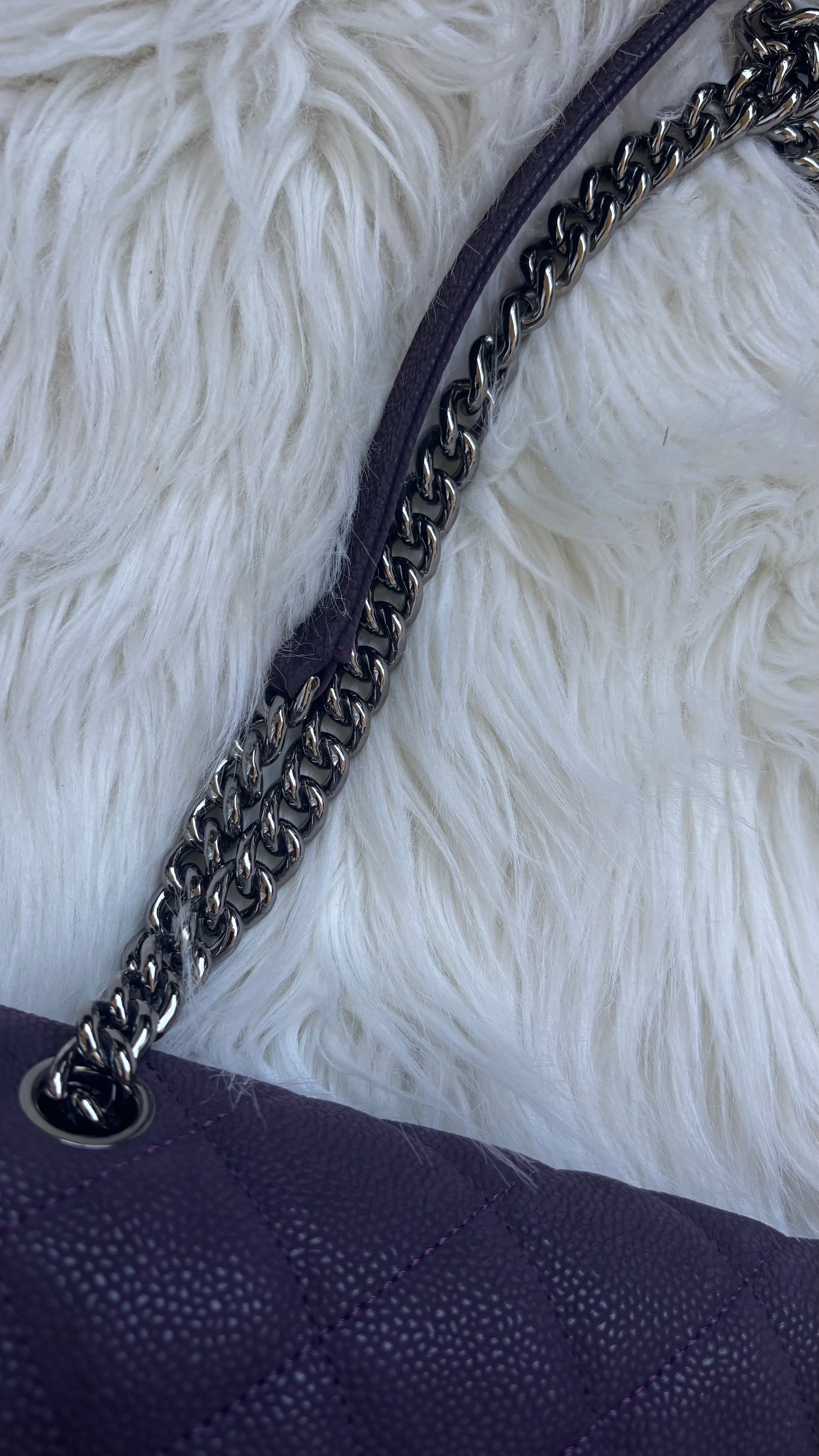 CHANEL Timeless Flap Bag – Aubergine Caviar Leather (2012)