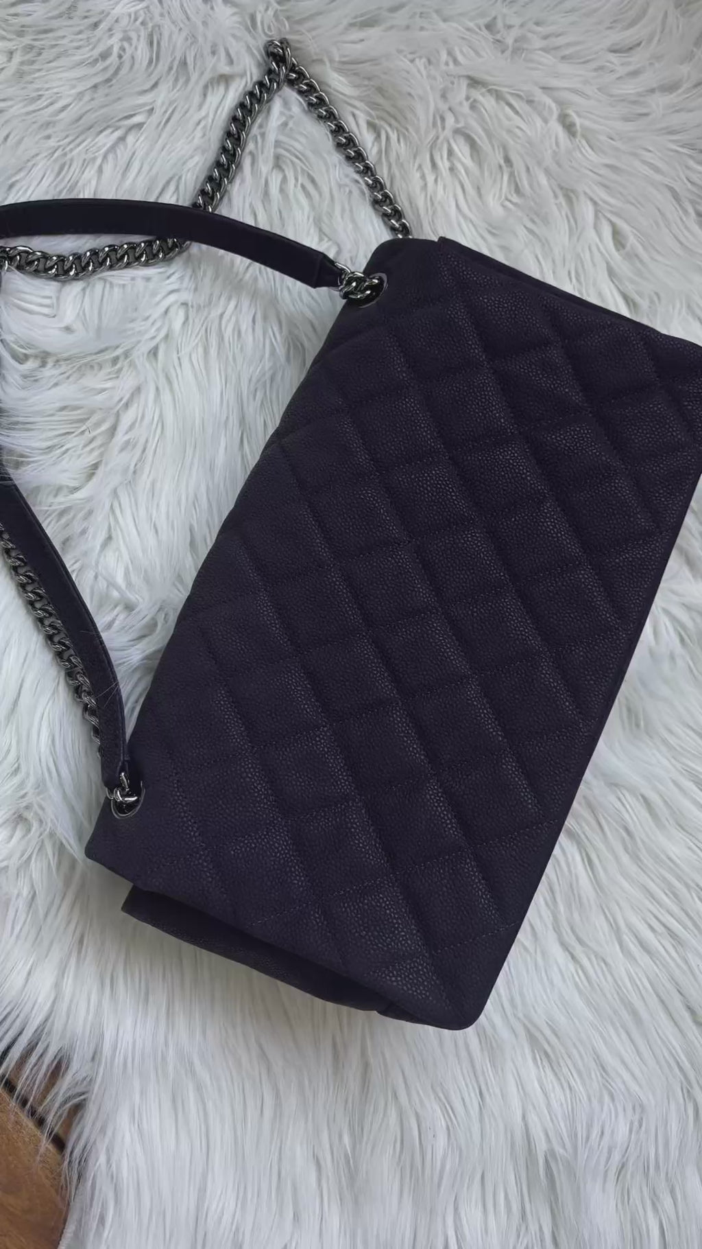 CHANEL Timeless Flap Bag – Aubergine Caviar Leather (2012)